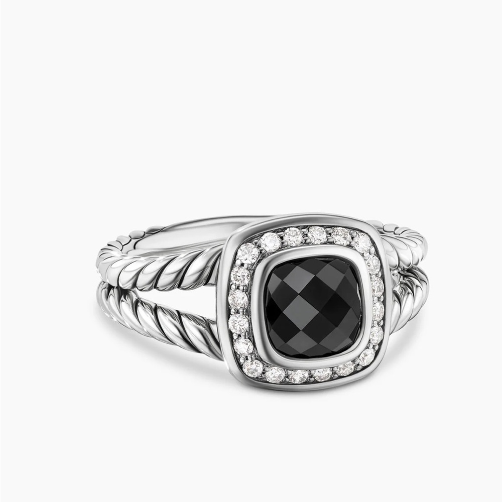 Petite Albion® Ring
Sterling Silver with Black Onyx and Diamonds, 7mm